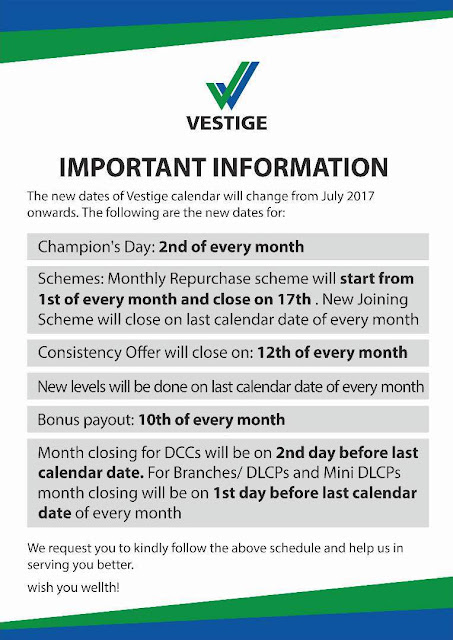 Vestige Released It's New Calendar Dates 2017