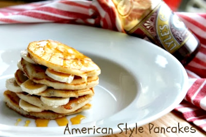 American Style Pancakes with Maple Syrup