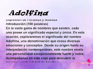 significado del nombre Adolfina