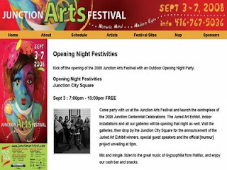 Toronto Junction Arts Festival 2008: Opening Night, September 3, by artjunction.blogspot.com