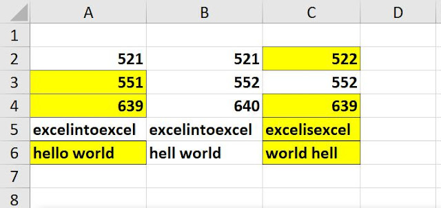 alterante result of column differences