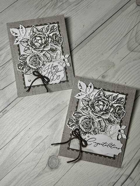 Textured Roses Greeting Card using Stippled Roses Bundle from Stampin' Up!