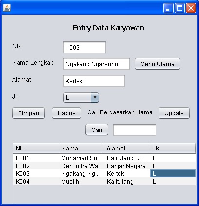 Tutorial Java Netbeans Mysql: SourceCode Sistem Informasi 