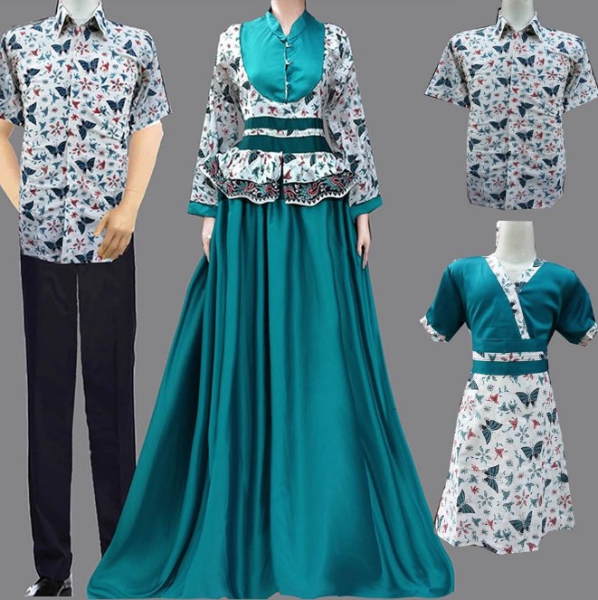 10 Model Baju Batik Couple Gamis Elegan Terbaru 2018