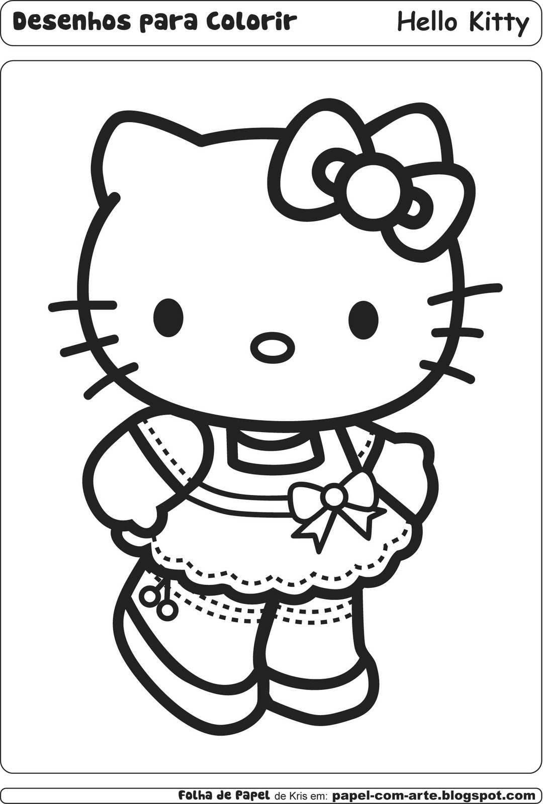 Desenhos Hello Kitty para Colorir grátis Desenhos Para Colorir