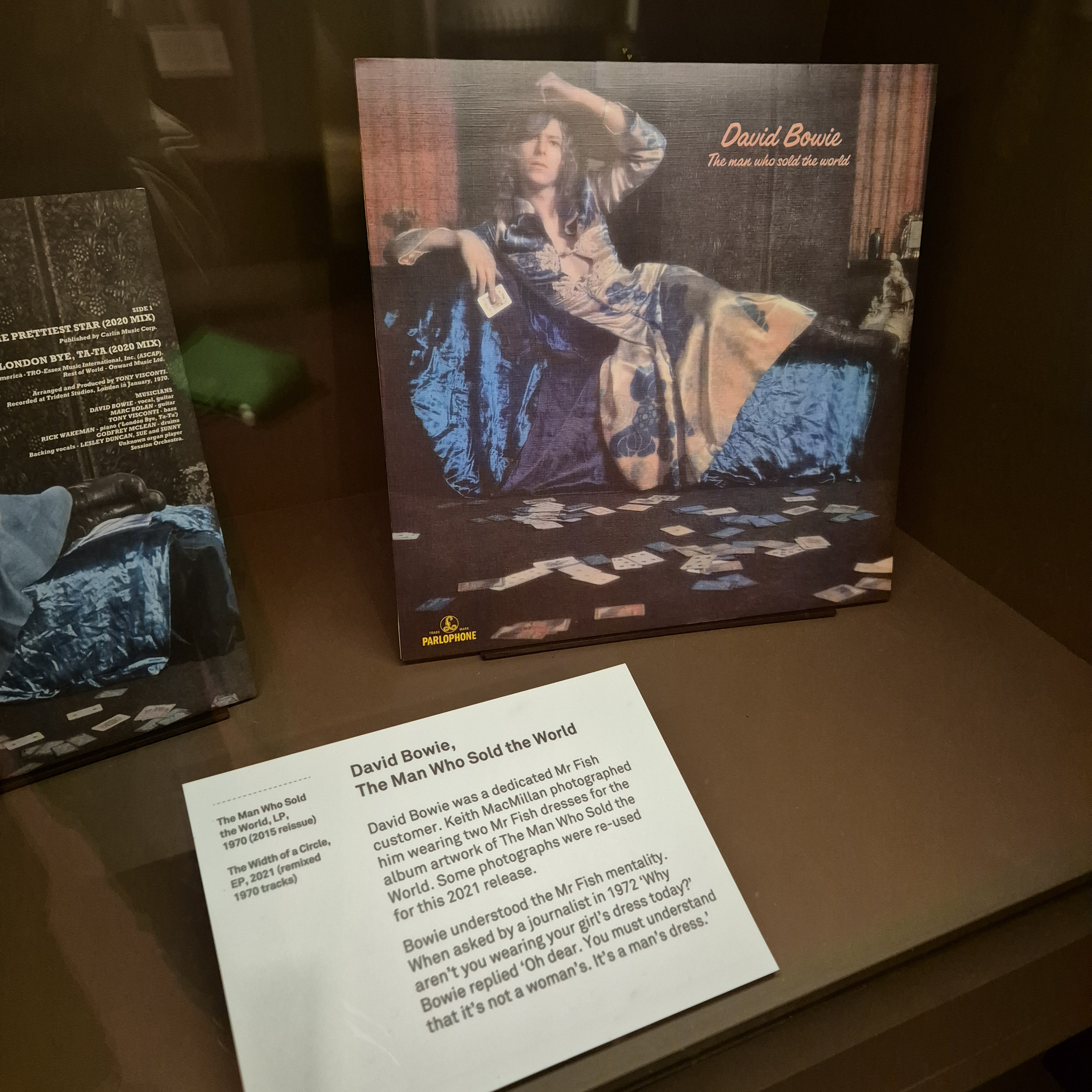 David Bowie's dress from the cover of The Man Who Sold the World was featured in the Mr Fish shop.