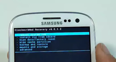 Galaxy J1 Recovery Screen