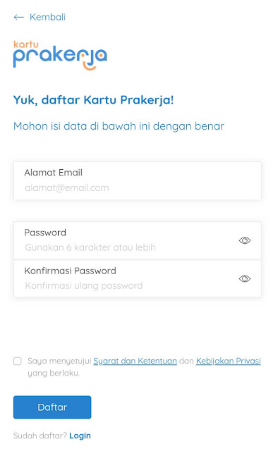 cara daftar prakerja