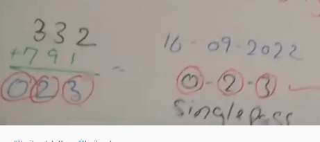 Thailand Lottery 3UP VIP single digit  16/09/2022 -Thai Lottery 3UP VIP single digit formula 16/09/2022