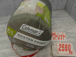 アウトレット　１２９６９　ＣＯＬＥＭＡＮ デクスターポイント寝袋　２５９０円