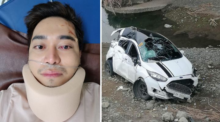 Teacher Janus de Leon survives harrowing car accident