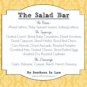 Healthy Party Menu - Salad Bar Menu