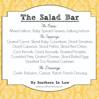 Healthy Party Menu - Salad Bar Menu