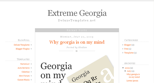 Extreme Georgia Blogger-Blogspot Templates