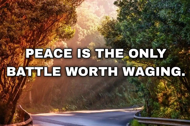 Peace is the only battle worth waging. Albert Camus