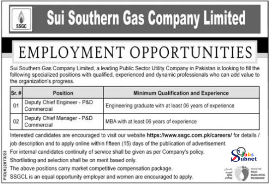 Sui Southern Gas Company SSGC Jobs 2024 Online Apply