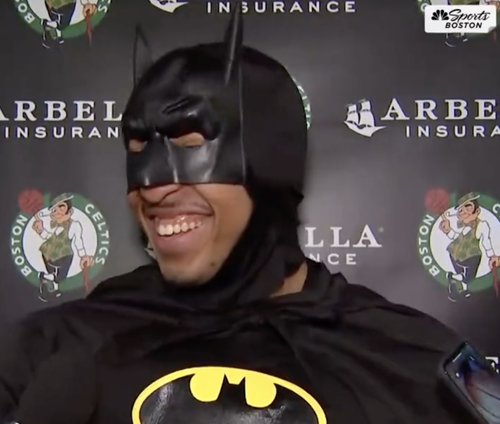 Grant Williams told Jayson Tatum before the press that he wanted his  nickname to be Batman but Jayson ain't having it 😂 ---- PSA: 🚨 TIME'S…