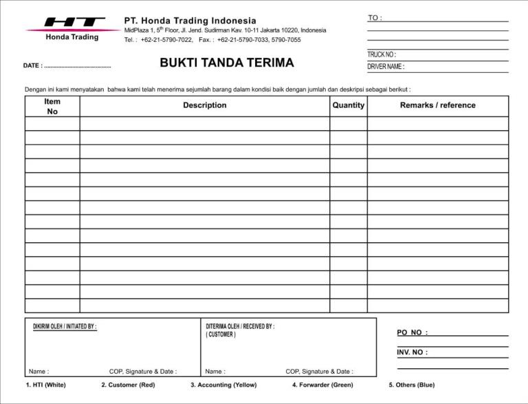 Contoh Surat Tanda Terima Yang Baik Dan Benar - Contoh Surat