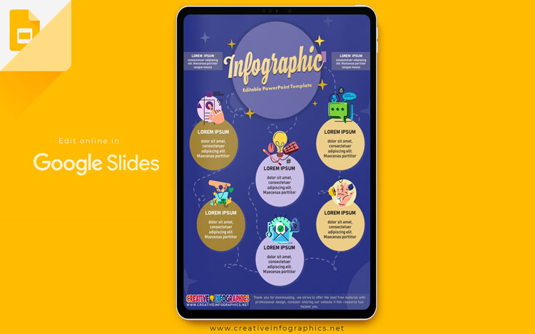 Online infographic template with circles