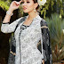 White and Black kurti lagging with designer Dupatta.