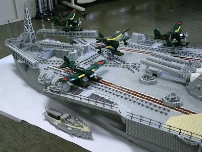 World Aircraft on World War Ii Battleship Yamato  Rendered In Lego   Curious  Funny