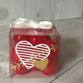 Treat box embellished with Love Notes Framelits Dies