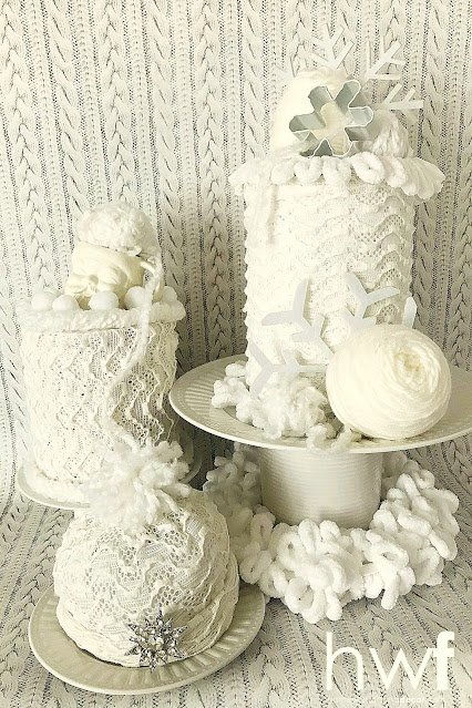 winter,sweaters,Sweet Sweater Originals,Sweet Sweater SNOcakes,foofoo Faux Food,DIY,diy decorating,crafting,just for fun,white,sweater crafts,sweater weather,winter crafts, winter decor,winter decorating,diy winter decorating,faux cakes,faux food.