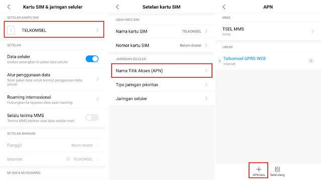 setting apn telkomsel 4g xiaomi