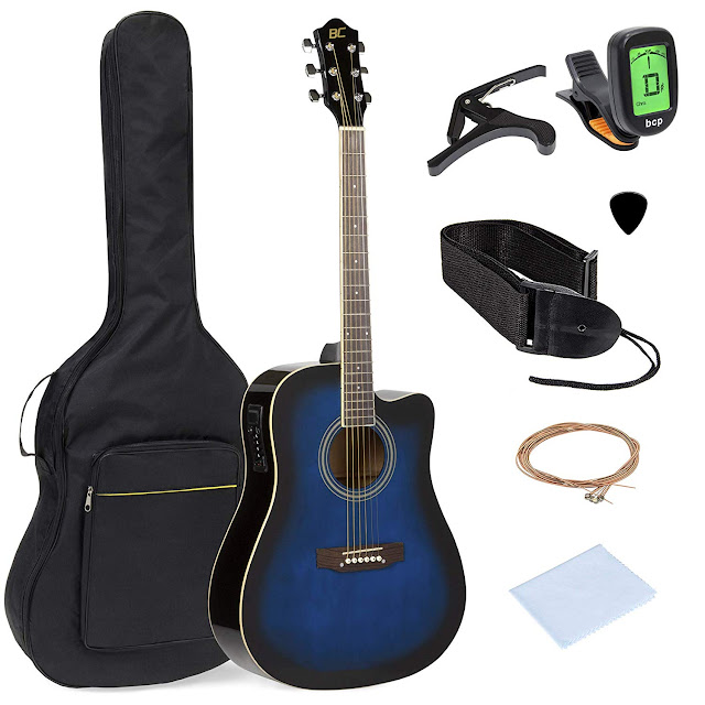 Best Choice Products 41in Full Size Acoustic Electric Cutaway Guitar Set