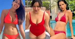 indian actress red bikini swimsuit
