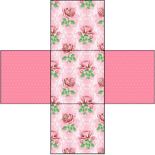 Shabby Chic con Rosas Rosadas: Cajas para Primera Comunión para Imprimir Gratis. 