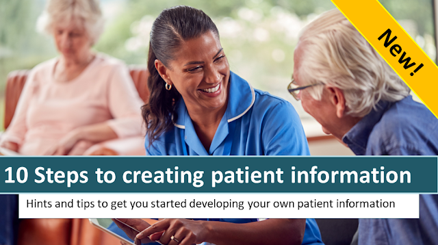 nurse talking to an elderly gentleman about his health condition, both are smiling