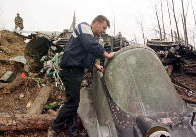 Destroços do Mig-29 iugoslavo.