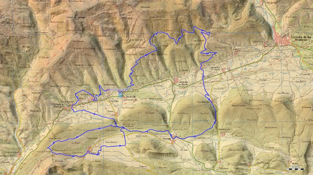 Mapa Ruta de Mountain Bike por Ojo Guareña