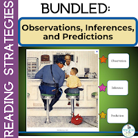 Cover of TeachersPayTeachers product showing Norman Rockwell illustration.  Product teaches how to infer and predict.