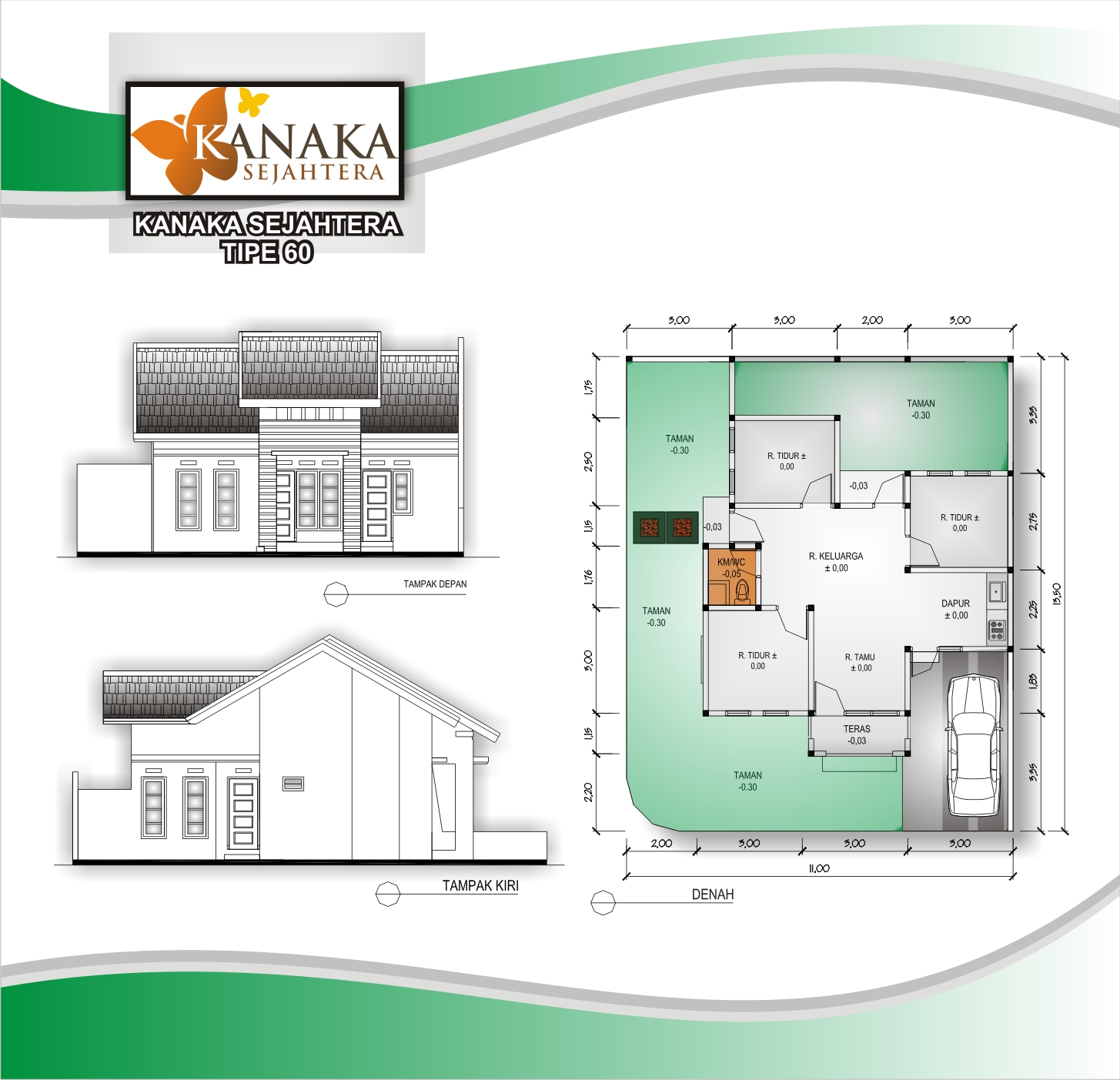 GAMBAR DENAH RUMAH TYPE 60 DAN UKURANNYA Freewaremini