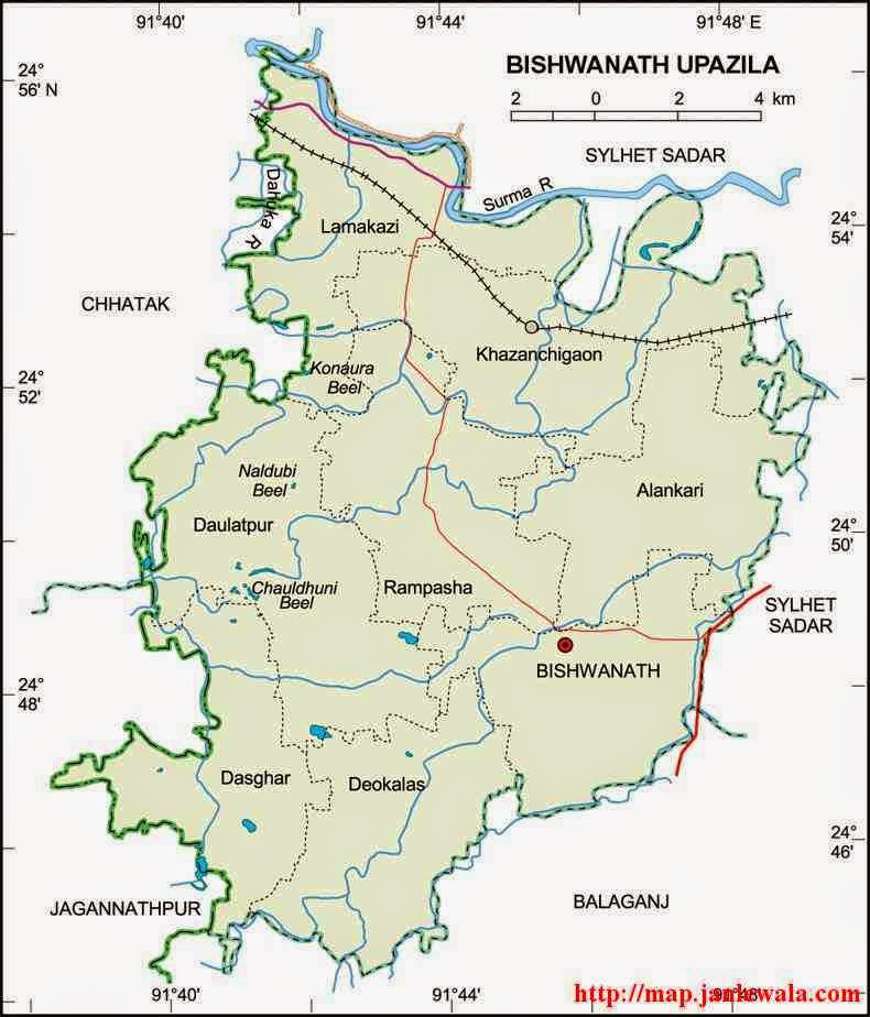 bishwanath upazila map of bangladesh