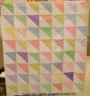 triangle-squares quilt top