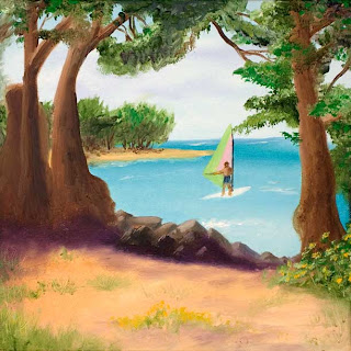 Windsurfer in Kauai - Daily Painting Blog - Original Oil and Acrylic Artwork by Artist Mark Webster