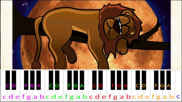 The Lion Sleeps Tonight by The Tokens Piano / Keyboard Easy Letter Notes for Beginners