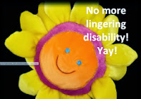 No more lingering disability - yay! Stuffed sunflower toy