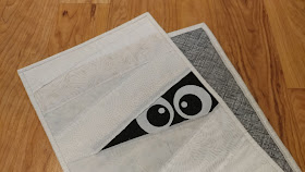 Scrappy Mummy - a raw edge applique and quilt as you go table runner