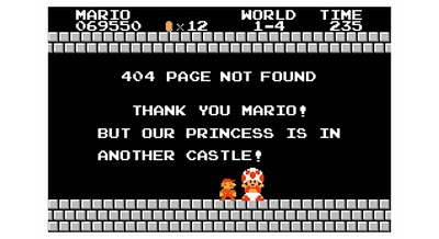 Imagen de 404 Page error con Mario Bros