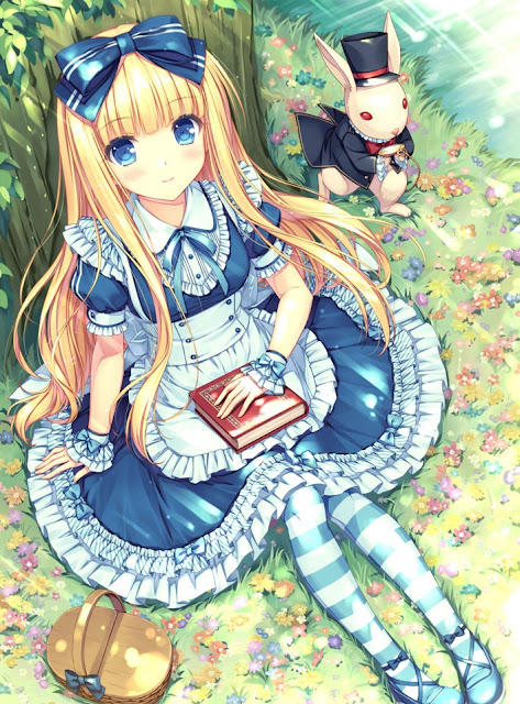 alice in wonderland,anime girl,sayori