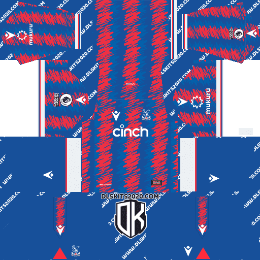 Crystal Palace FC 2022-2023 Kit phát hành Macron cho Dream League Soccer 2019 (Trang chủ)