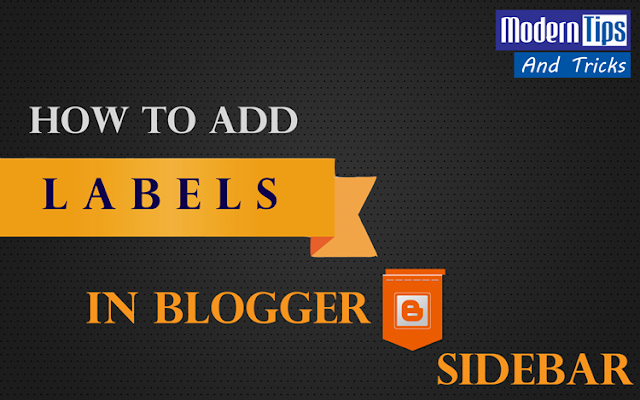 Add labels in Blogger