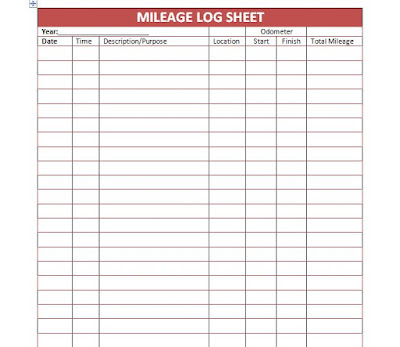 printable mileage log templates free