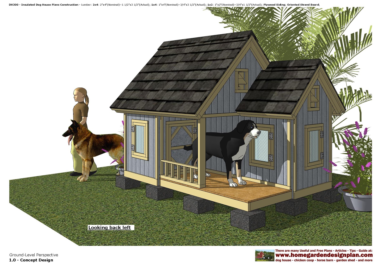 home garden plans: DH300 - Insulated Dog House Plans ...