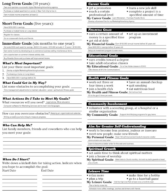 goal-setting worksheet