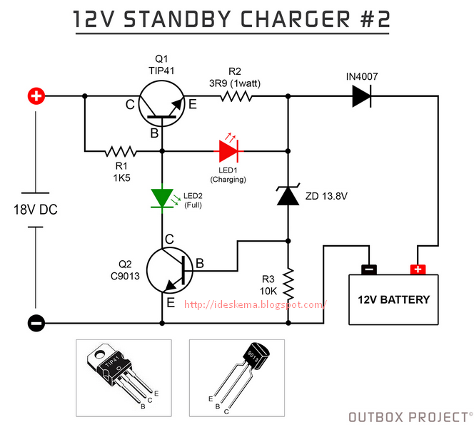  Skema Rangkaian Charger Battery 12 volt Standby atau 
